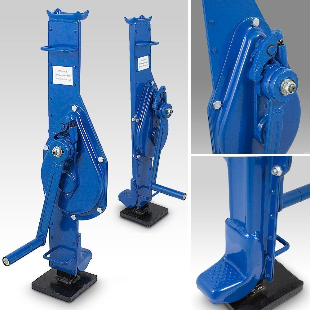 PRŮMYSLOVÝ MECHANICKÝ ZVEDÁK DO DÍLNY 3 T OCELOVÝ MODRÝ M15303